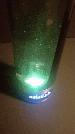 Hydrogen being produced in the Water Bottle